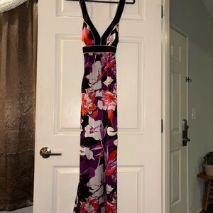 Floral V-Neck silk Maxi Dress